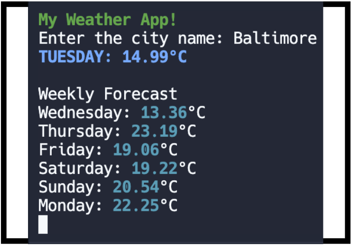 Python Weather Forecast Application