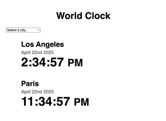 JS Time Zones App